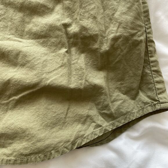 Y2K Harley Davidson Army Green Utility Shirt 100% Cotton Top Womens Size XL - Picture 5 of 10